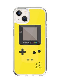 Classic Clear Case for Apple iPhone 15 Hybrid Soft Case Flexible Edges Anti Drop TPU PC Gel Thin Transparent Cover [ Designed for Apple iPhone 15 ] - Gameboy Color - Yellow Full Print