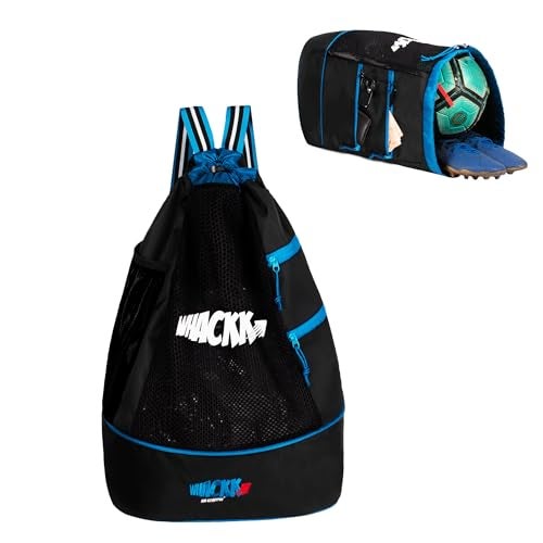 WHACKK Goal Soccer Black Football Equipment Bag Basketball Volleyball Throwball Drawstring Backpack |Shoes Mobile Bottle Holder Pocket|Sports Men Boys Dori Gym Kitbag Kit - Image 1