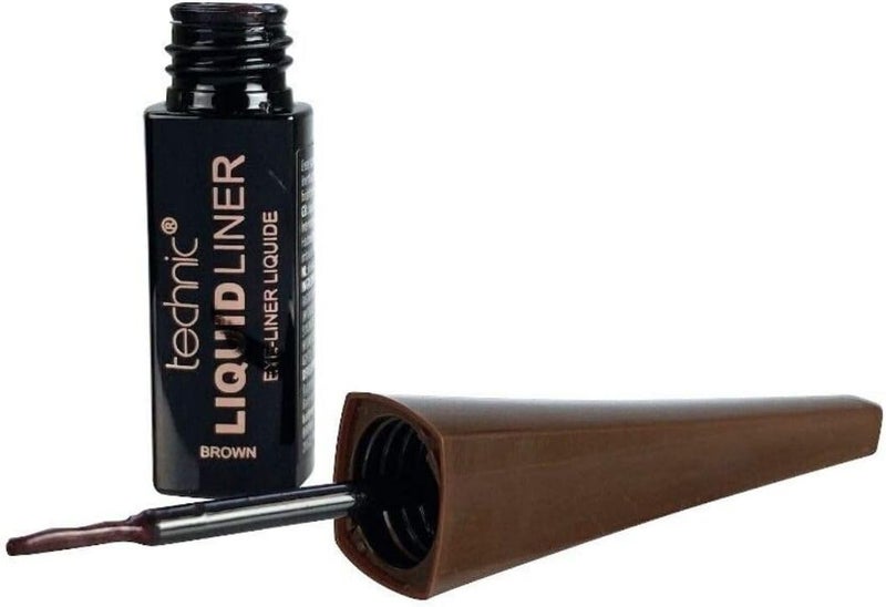 Technic Liquid Liner Brown Natural Quick Drying Easy Eyeliner Stroke Eyes Beauty
