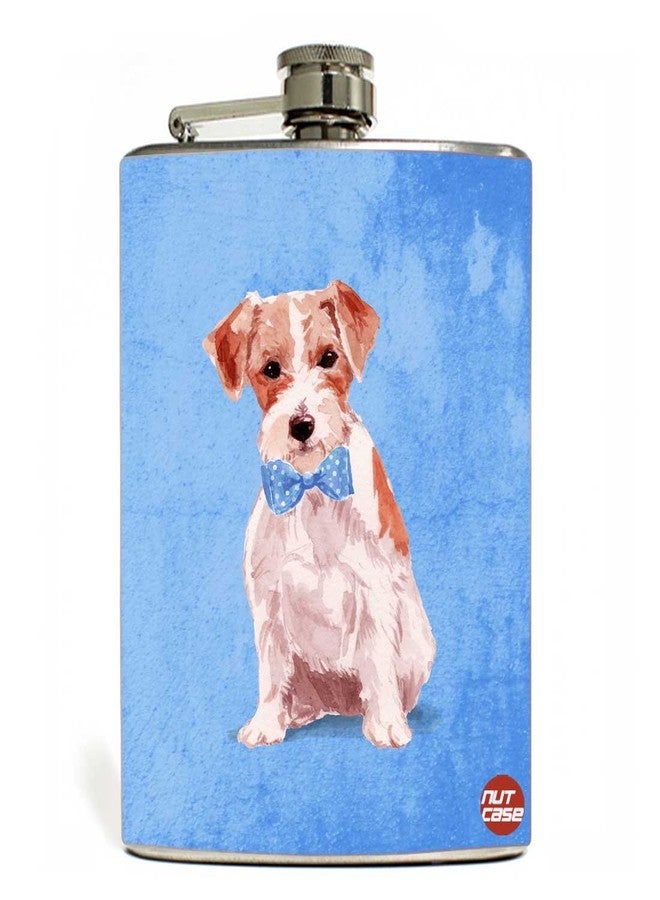 Nutcase Designer Hip Flask 9 Oz Nutcase - with Free Funnel Along - Sweet Doggy - Image 1