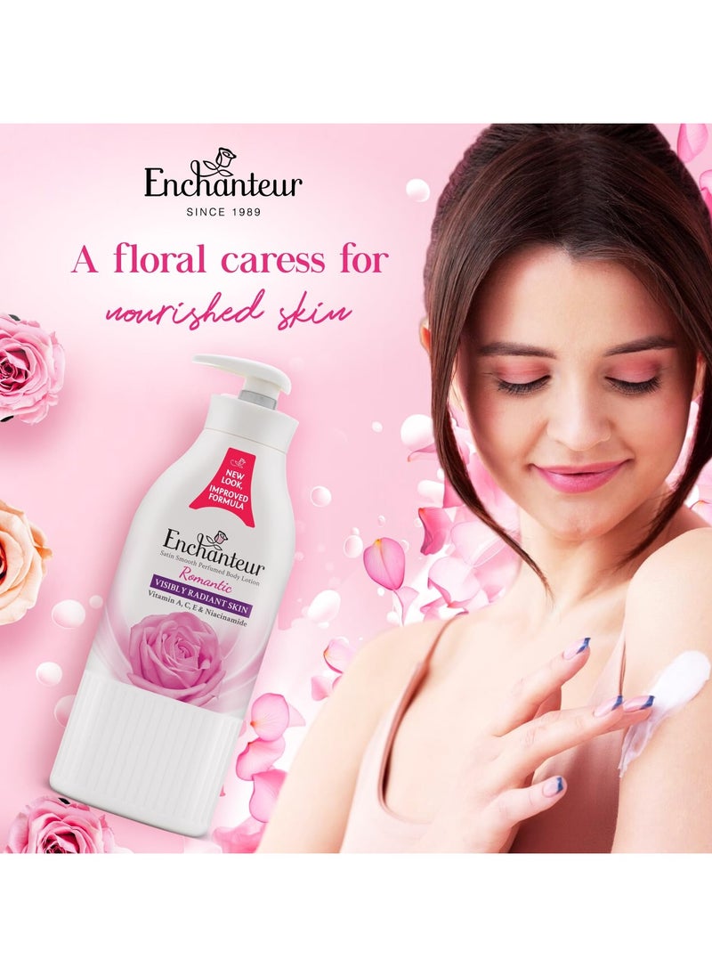 Enchanteur Satin Smooth- Romantic Lotion with Aloe Vera And Olive Butter For Satin Smooth Skin 500ml  - Image 3