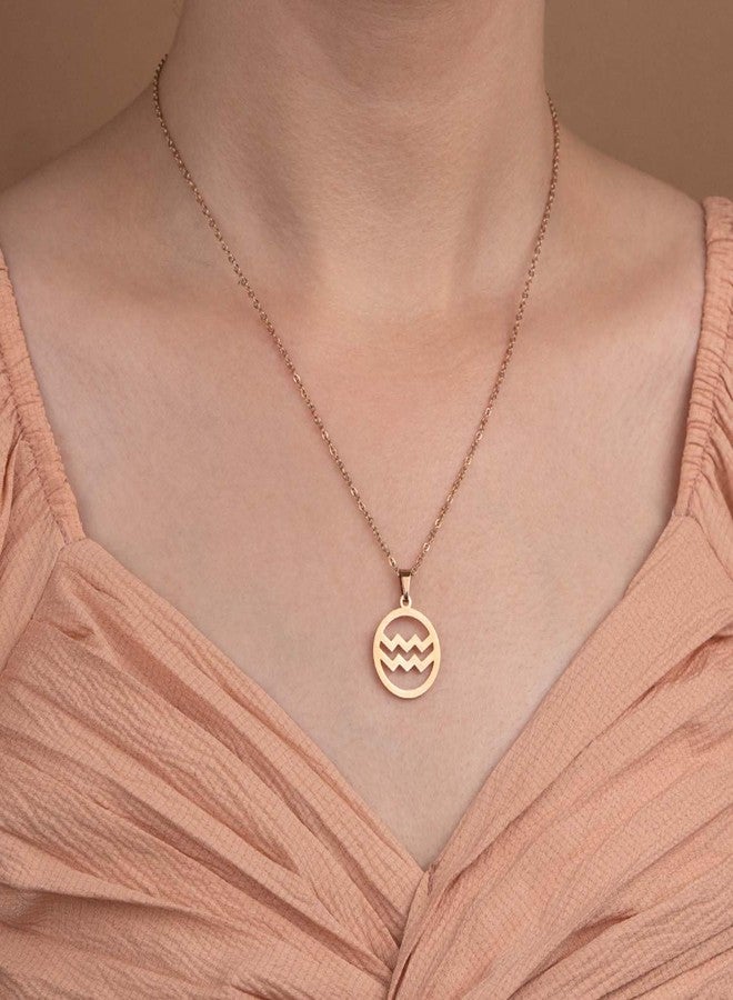 Mesmerize Zodiac Star Sign Necklace and Earring Set for Women and Girls| Stainless Steel, Waterproof, Anti-Tarnish, Hypoallergenic | Skin-Friendly Jewelry for Women | Perfect for Gifting (Aquarius) - Image 3