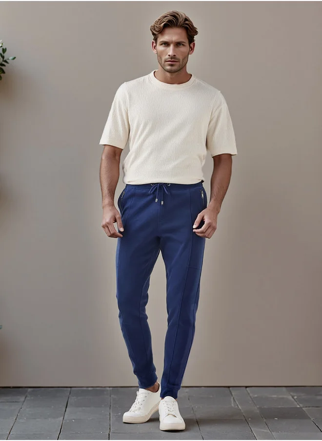 ايكونيك Iconic Slim Fit Joggers with Drawstring Closure and Pockets