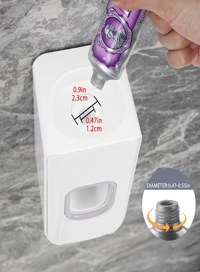 LUEXBOX 2 Slot Toothbrush Holder and Toothpaste Dispenser Wall Mounted, Automatic Toothpaste Squeezer, 2 in 1 Tooth Brush Toothpaste Organizer for Shower (White) - Image 4
