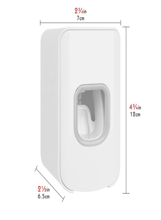 LUEXBOX 2 Slot Toothbrush Holder and Toothpaste Dispenser Wall Mounted, Automatic Toothpaste Squeezer, 2 in 1 Tooth Brush Toothpaste Organizer for Shower (White) - Image 2