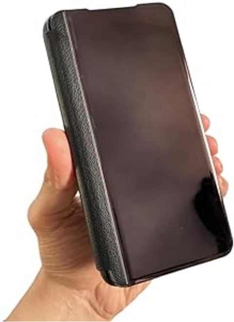 New M7molge Smart View Flip Wash and Back Case (Works Sensor but Download Special Software) View Compatible with Oppo Reno 8T Stylish Slim Flip Soft Case - Black