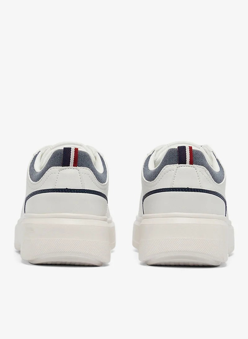 U.S. Polo Assn. White Men's White Low-Top Sneakers - Lightweight Shoes Lace-Up Design for Men | Best Price UAE