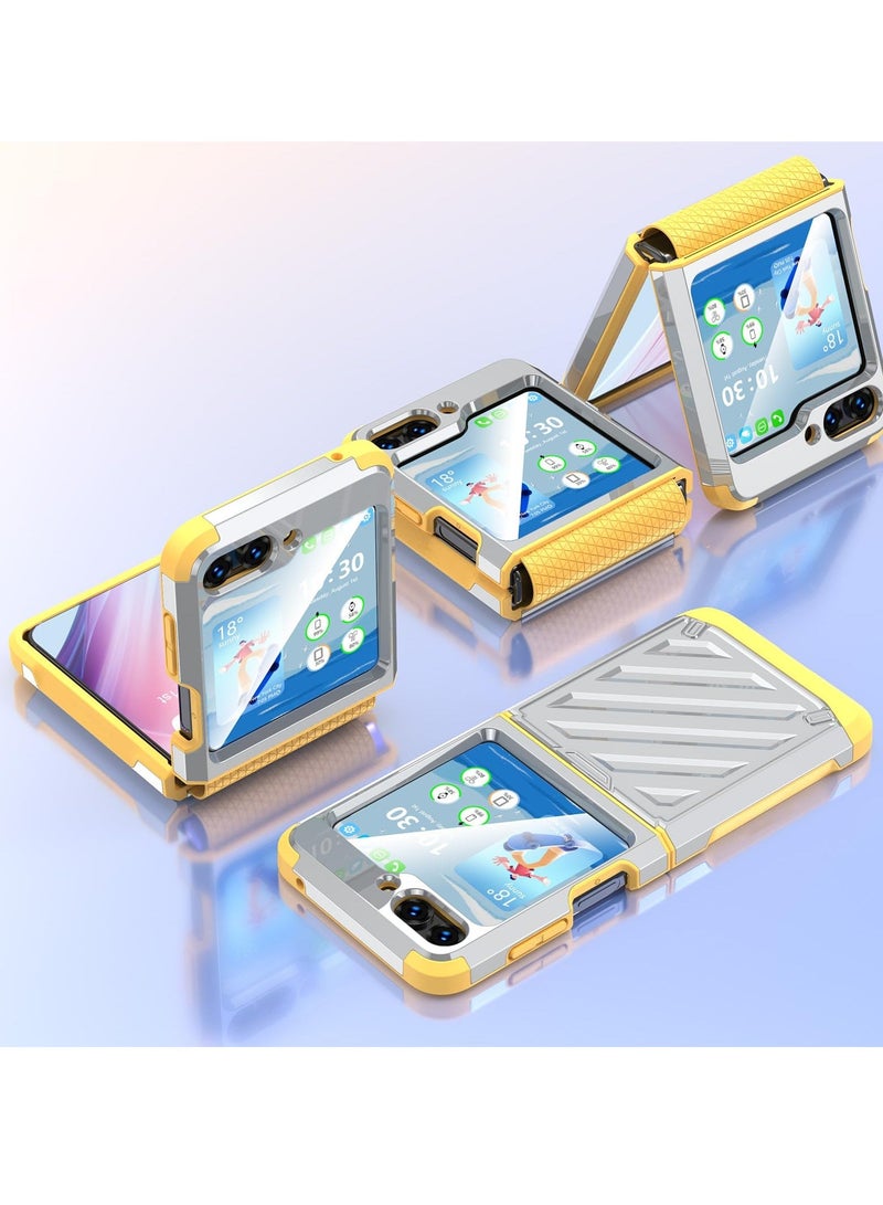 Y&D Phone Cover Case, Designed for Samsung Flip 5 Heavy Duty Shockproof Full Body Protective Plating Case Cover, Compatible with Galaxy Z G 2023 - Image 4