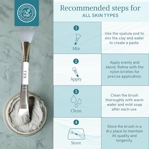 Bare Essentials Living - Clay Face Mask Brush (1 Pack, White) Dual Soft Silicone Face Mask Applicator Brush Tool, Great Facial Essentials, Moisturizer Applicator & Skincare Brush for Facials - Image 5