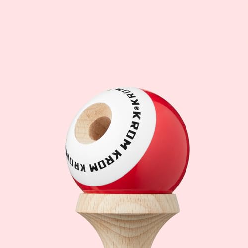 KROM - Kendama Toy POP LOL Red - High Wood Quality - Extra Strong - for Beginner and Pro - Gift Pack : Extra String + Stickers - Image 4
