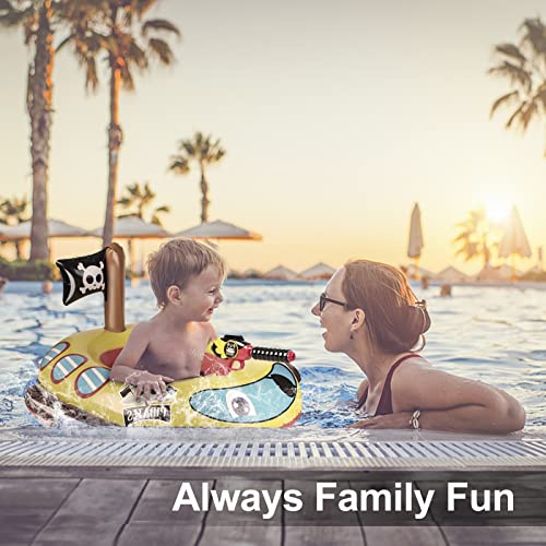 10Leccion Inflatable Pool Floats Kids with Water Gun, Pirate Ship Pool Floats for Toddlers, Blow Up Pool Toys for Kids Ages 4-8, Summer Fun Boat Shaped Water Toys Swimming Floaties for Boys and Girls - Image 5