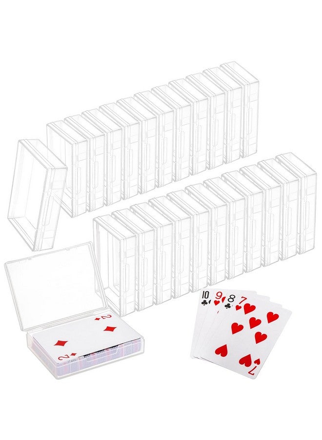 Tebery Tebery 24 Pack Blank Playing Card Case Clear Card Deck Box Snaps Closed, Empty Plastic Storage Box Card Holder Organizer for Bank Card, Business Card, Game Card, PTCG Cards  - Image 1