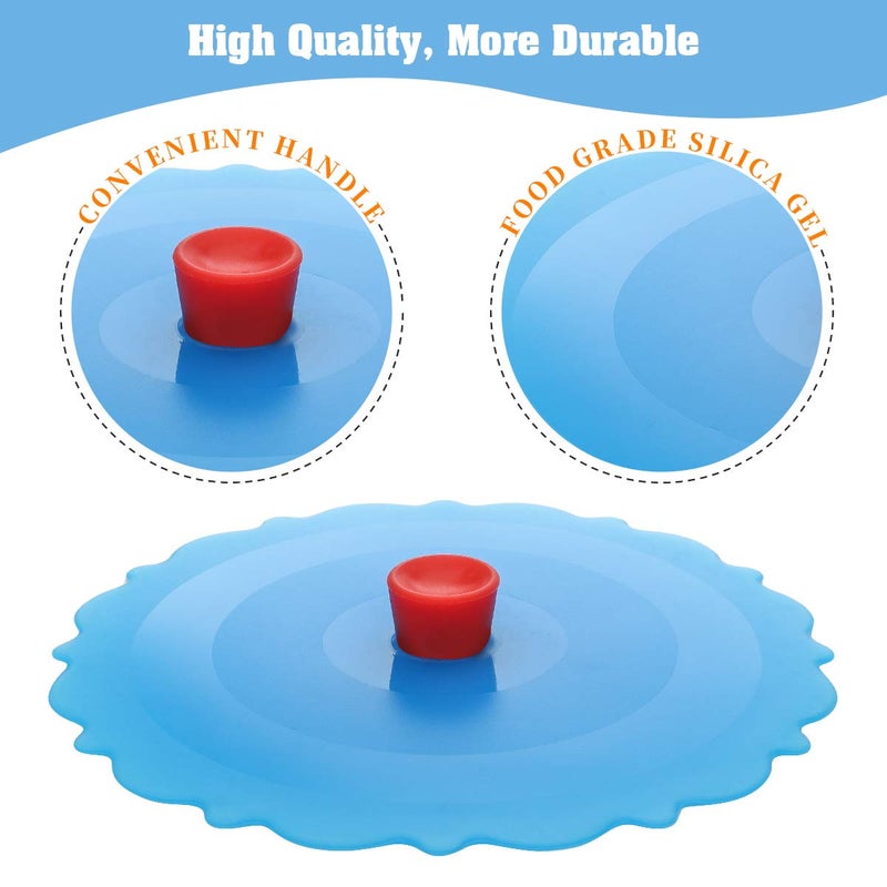 Keweilian Silicone Cup Covers (Set of 4) ï¼Œ Multicolored Silicone Lids for Mugs, Cups, Tea Pots,Flexible Mug Coversï¼ŒHot Cup Lids for Coffee & Tea - Image 3
