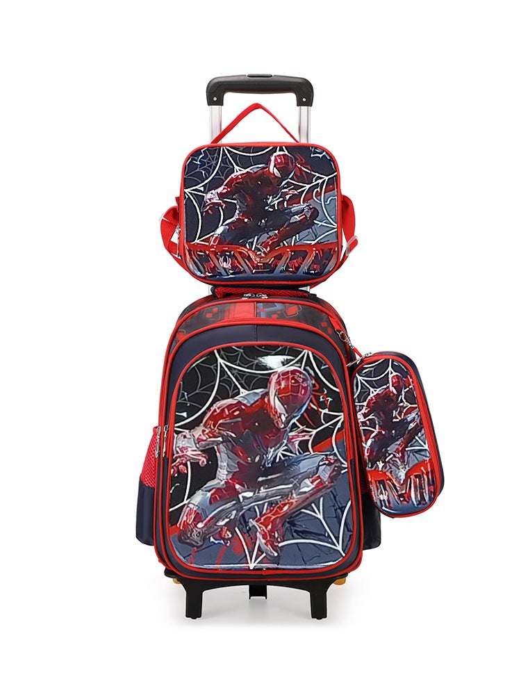 Kids Cartoon Backpack With Pencil Case Black Spider-No Tie Rod 