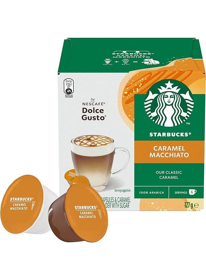 Dolce Gusto NESCAFÉ DOLCE GUSTO STARBUCKS Caramel Macchiato by Coffee Pods, Box of 12 Capsules, 127.8g (6 Serves) - Image 2