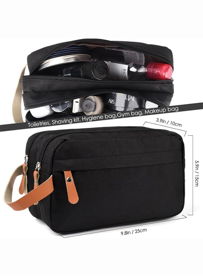 بلومنغ تايم حقيبة أدوات الزينة للسفر في رحلة العمل ، حقيبة مستحضرات تجميل ذات سعة كبيرة بطبقتين ، حقيبة تخزين ملابس أكسفورد بلون سادة ، حقيبة يد محمولة - Image 3