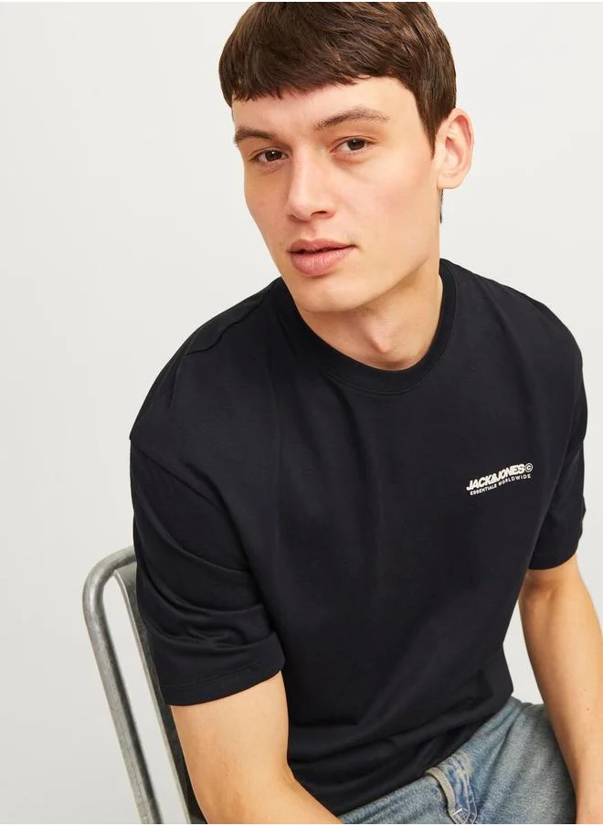 JACK & JONES Logo Print Crew Neck T-Shirt