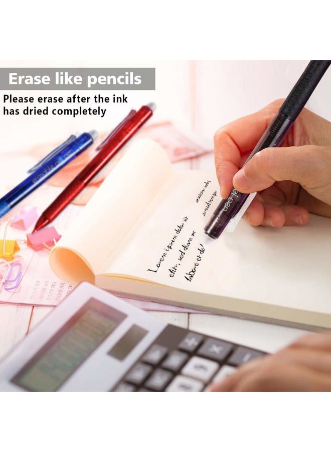 Lineon Erasable Gel Pens, 15 Pack Retractable Erasable Pens Clicker, Fine Point, Make Mistakes Disappear, 11 Black 2 Blue 2 Red Inks for Writing Planner and Crossword Puzzles - Image 4
