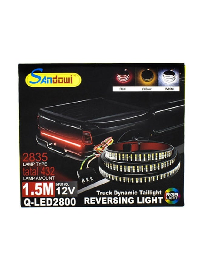 PROMASS 1.5M Dynamic RGB LED Tailgate Light Strip for Trucks - 432 LEDs, 12V Waterproof Reverse & Brake Signal Light