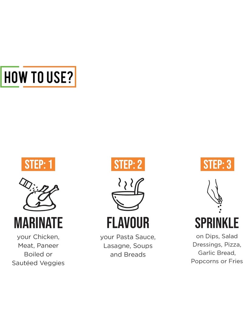 شيف مزيج التوابل الإيطالية 100 جرام مزيج توابل إيطالي طبيعي وصحي بالكامل للبيتزا والمعكرونة والسلطات والخبز والتوابل والأعشاب والتوابل الفاخرة نباتي - Image 5