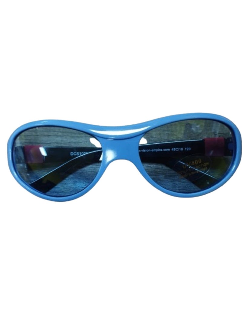 نظارات شمسية للأطفال بحماية من الأشعة فوق البنفسجية 400 مطبوعة باللونين الأزرق والأسود - Image 1