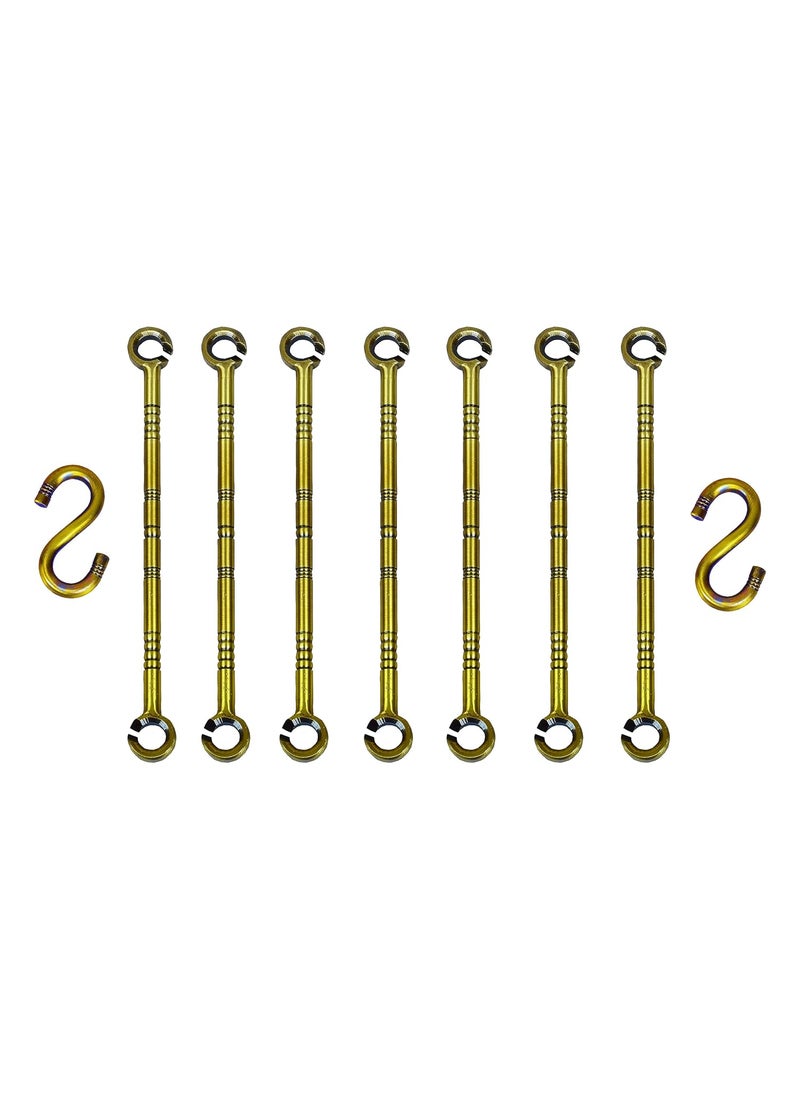 TRENDY CREATION HUB Trendy Creation Hub 7 Feet Steel Deluxe Design Antique Swing Chain Links Brass Jhula Hanging Hooks Pack of 4  - Image 3