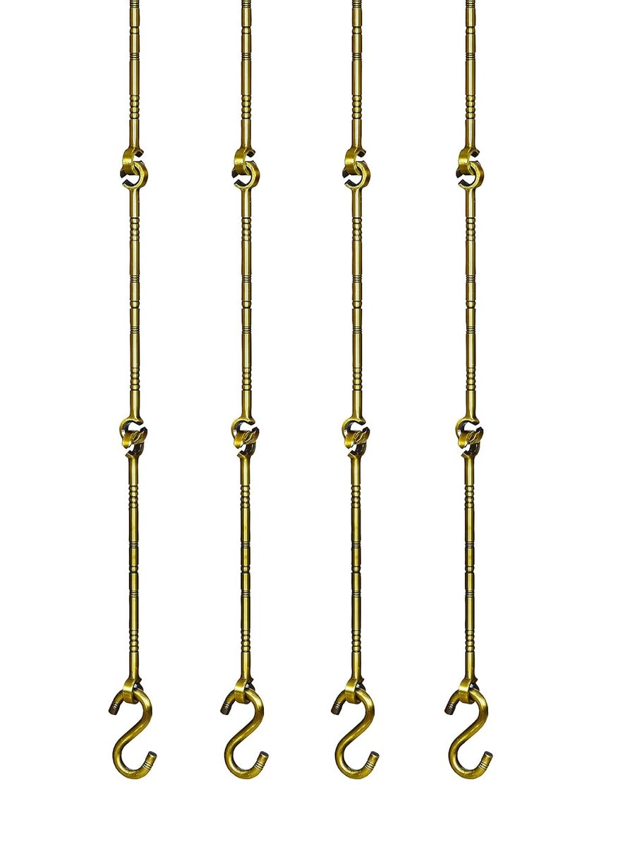 TRENDY CREATION HUB Trendy Creation Hub 7 Feet Steel Deluxe Design Antique Swing Chain Links Brass Jhula Hanging Hooks Pack of 4  - Image 1