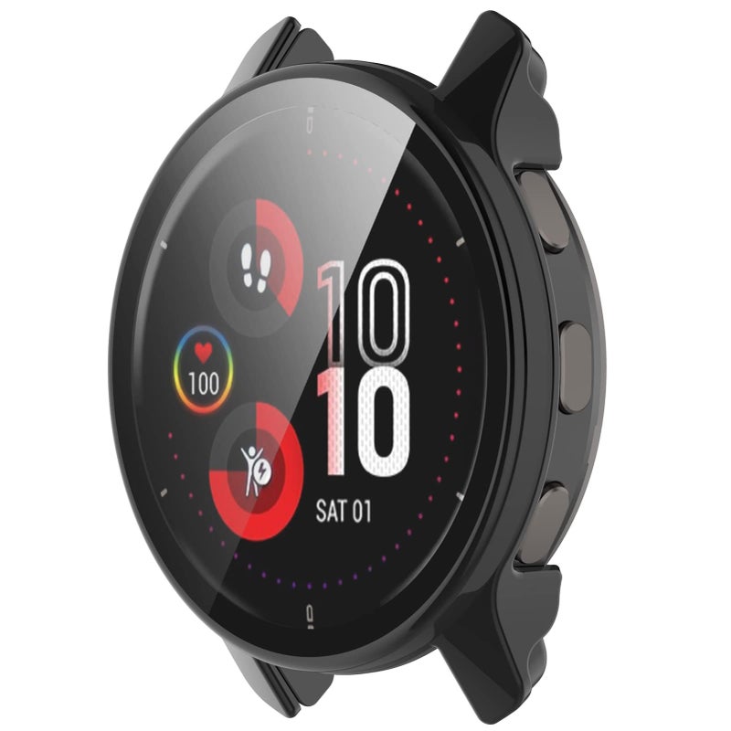 AWADUO Smartwatch Full Coverage PC Protective Case Cover with Tempered Glass Screen Protector Compatible with Garmin Venu 2 Plus, Soft and Durable - Image 2