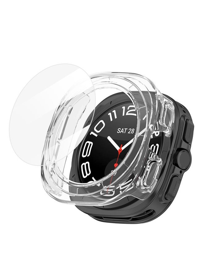 CATANES (for Samsung Galaxy Watch 7 Ultra) 2 Pack Case and Screen Protector Hard PC Bumper Set Frame protection around The perimeter, not covering The screen Clear - Image 2