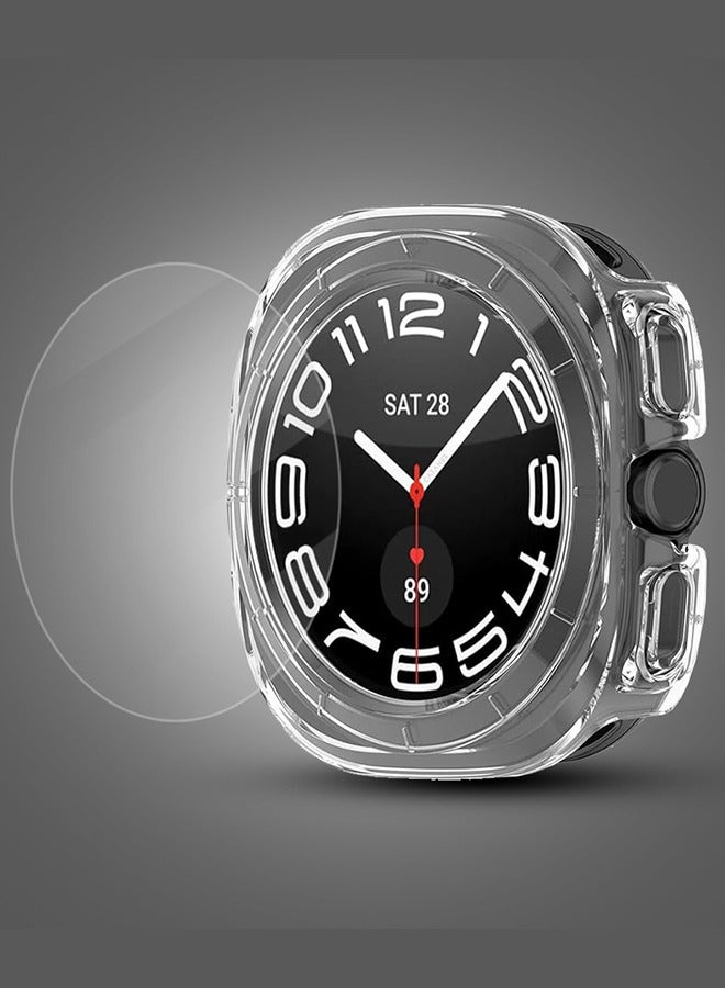 CATANES (for Samsung Galaxy Watch 7 Ultra) 2 Pack Case and Screen Protector Hard PC Bumper Set Frame protection around The perimeter, not covering The screen Clear - Image 4