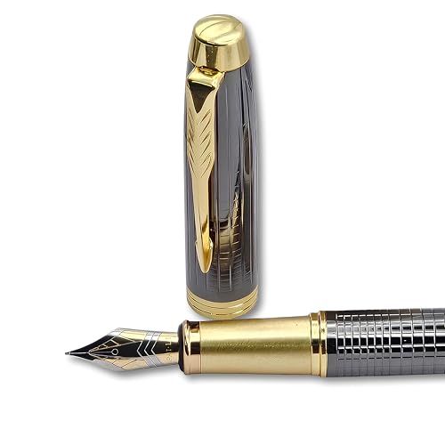 THE VENTI Venti Fountain Pen – Metal Luxury Pen, Schmidt Nib (Medium), Best Pen Gift Set for Men & Women, Professional, Executive, Office, Nice Pens,Return Gift (F109-Grey) - Image 2