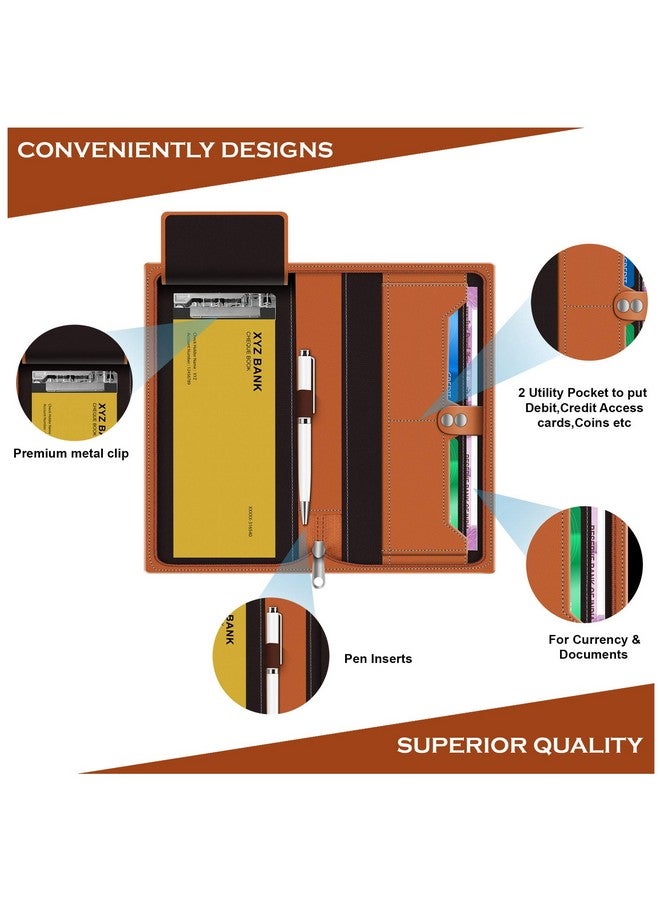 FEDUS Cheque Book Holder case, Cheque Book Holder Multiple, Cheque Book Holder for Office, Expanding Cheque Book Holder Case, Checkbook Holder, Documents Holder for Office & Home Use, Brown - Image 4