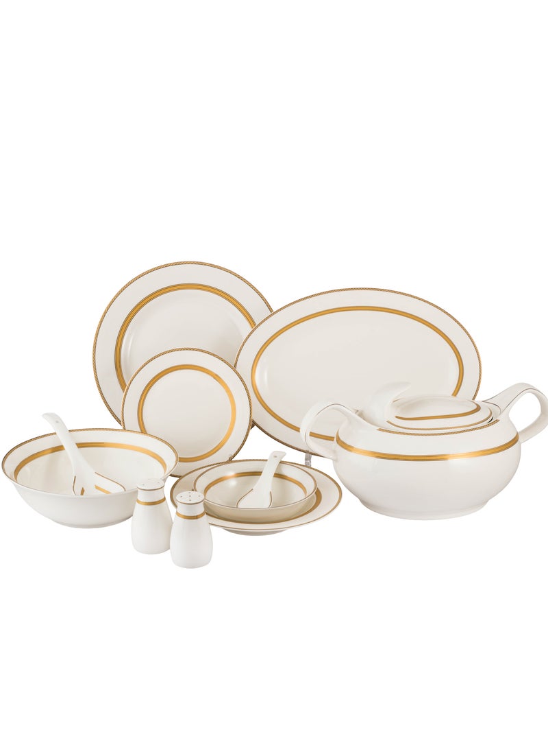 Dania 75-piece dining set made of pure porcelain with elegant and modern decor, suitable for all occasions and for 12 people  - Image 1