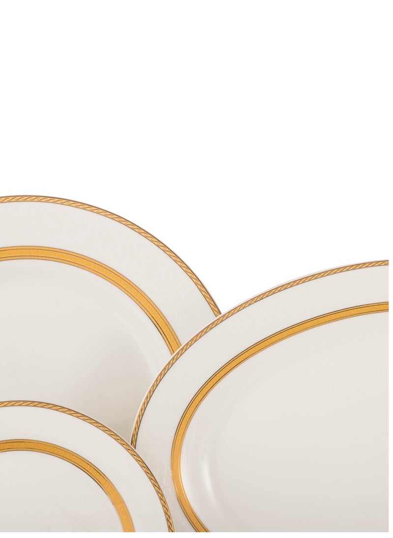 Dania 75-piece dining set made of pure porcelain with elegant and modern decor, suitable for all occasions and for 12 people  - Image 2