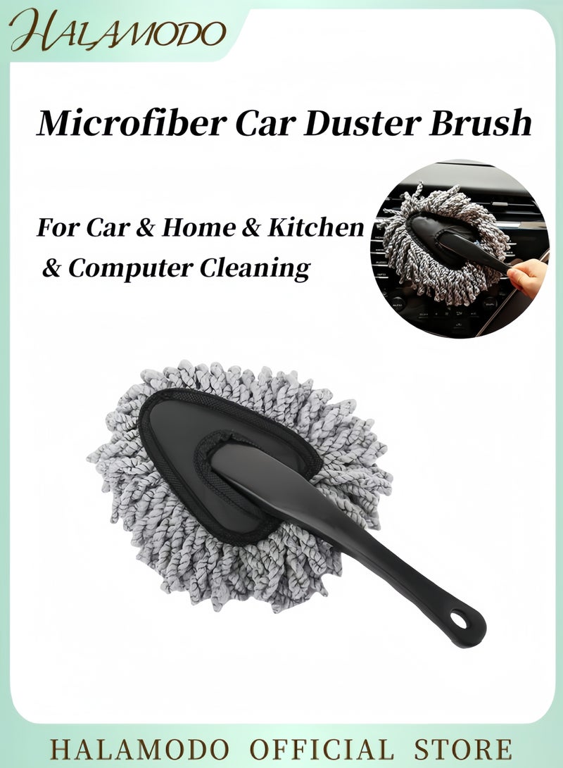 HALAMODO Car Duster Super Soft Microfiber Car Dash Duster Detail Brush Auto Interior Exterior Cleaning Dusting & Washing Tool for Automotive Dashboard Air Vents - Image 1
