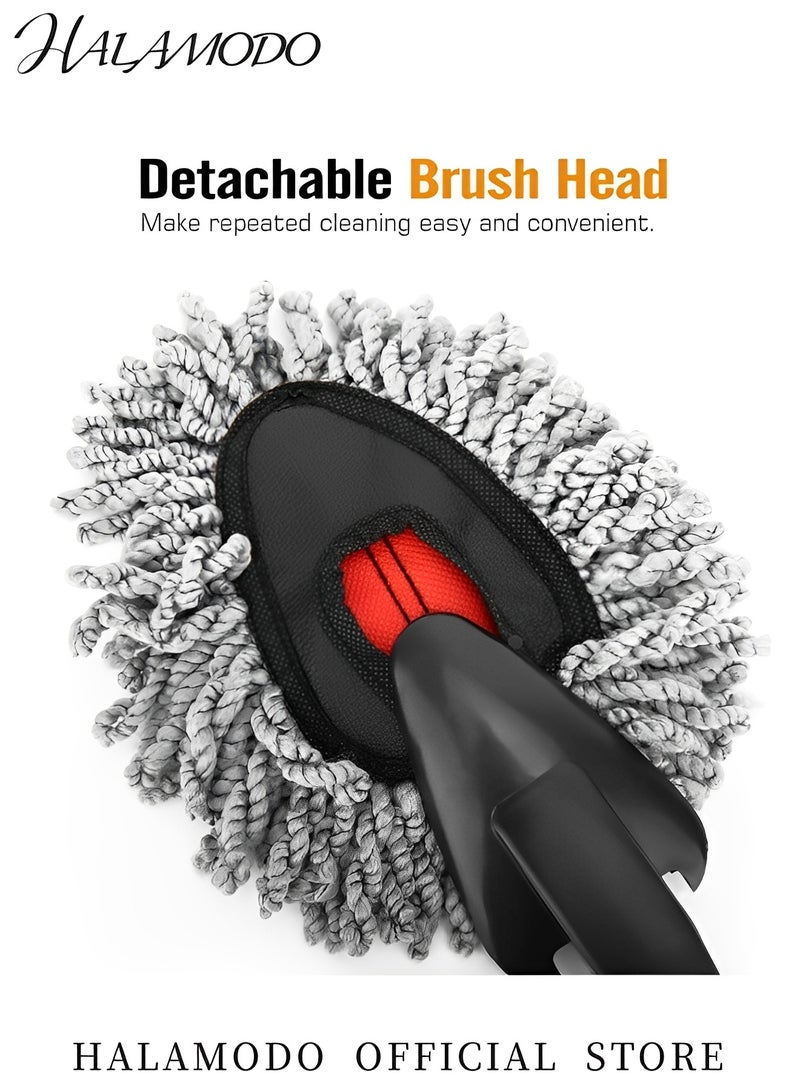 HALAMODO Car Duster Super Soft Microfiber Car Dash Duster Detail Brush Auto Interior Exterior Cleaning Dusting & Washing Tool for Automotive Dashboard Air Vents - Image 5