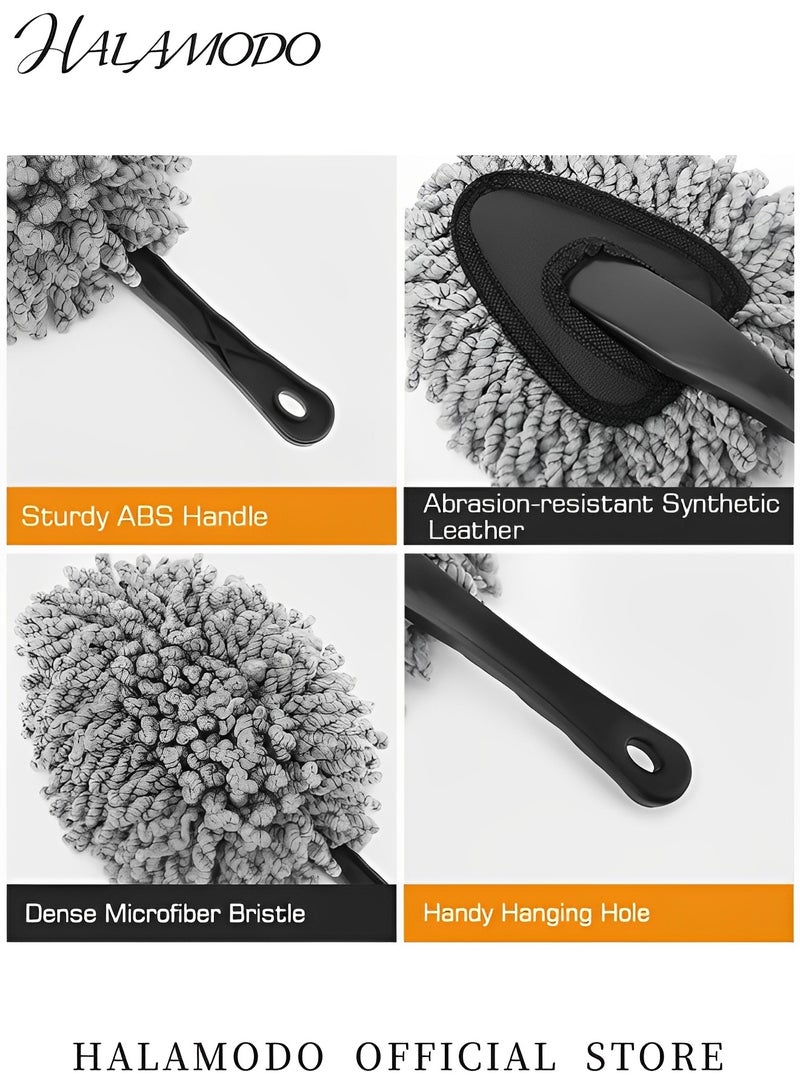 HALAMODO Car Duster Super Soft Microfiber Car Dash Duster Detail Brush Auto Interior Exterior Cleaning Dusting & Washing Tool for Automotive Dashboard Air Vents - Image 3