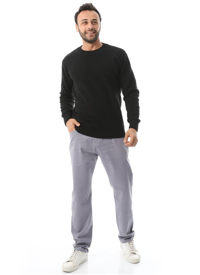 Andora Round Collar Slip On Pullover_Black  - Image 1