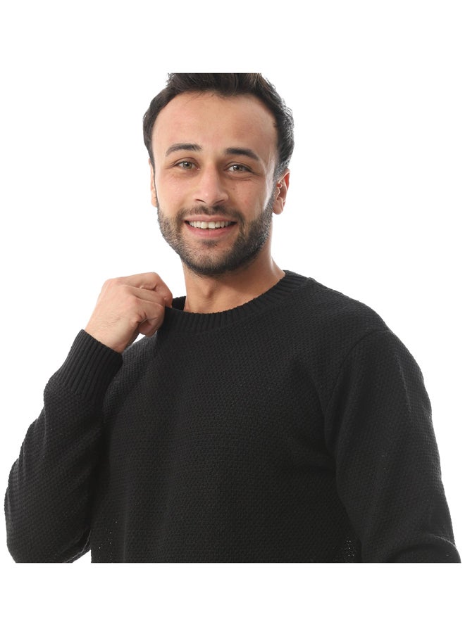 Andora Round Collar Slip On Pullover_Black  - Image 2