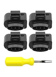 Ignition Coil Connector Repair Kit with 4PCS Harness Plug and 1PCS 0.3CM Space Take-up Tool Fit for VW Passat Phaeton Polo SKODA Octavia Rapid Superb Yeti AUDI A1-A8 Q7 TT Replace 4B0973724