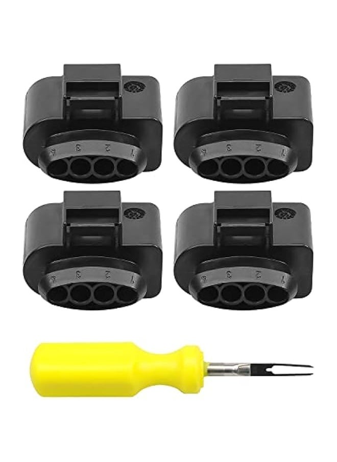 Starwell - Ignition Coil Connector Repair Kit with 4PCS Harness Plug and 1PCS 0.3CM Space Take-up Tool Fit for VW Passat Phaeton Polo SKODA Octavia Rapid Superb Yeti AUDI A1-A8 Q7 TT Replace 4B0973724 - Image 1