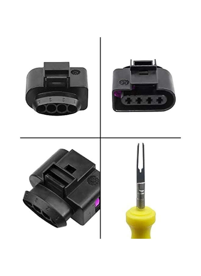 Starwell - Ignition Coil Connector Repair Kit with 4PCS Harness Plug and 1PCS 0.3CM Space Take-up Tool Fit for VW Passat Phaeton Polo SKODA Octavia Rapid Superb Yeti AUDI A1-A8 Q7 TT Replace 4B0973724 - Image 1