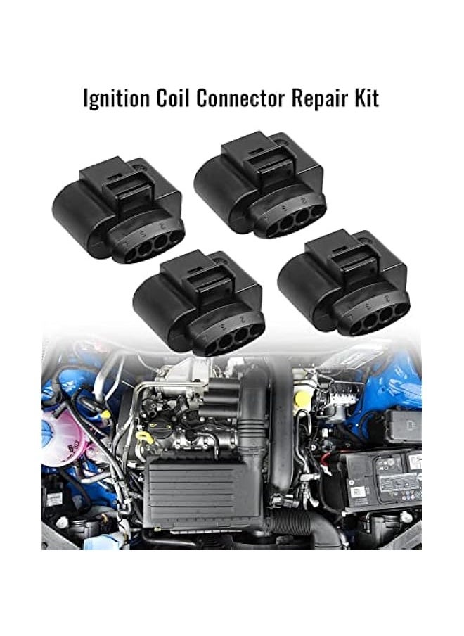 Starwell - Ignition Coil Connector Repair Kit with 4PCS Harness Plug and 1PCS 0.3CM Space Take-up Tool Fit for VW Passat Phaeton Polo SKODA Octavia Rapid Superb Yeti AUDI A1-A8 Q7 TT Replace 4B0973724 - Image 1