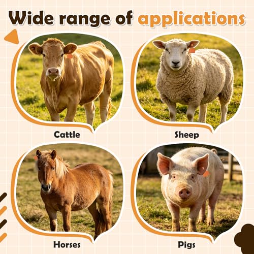 APlayfulBee 50Pcs Z Tags One-Piece Cattle Ear Tags TPU Blank Livestock Animal Identification for Cattle,Sheep Goat, Pig, Large Size (Orange) - Image 5