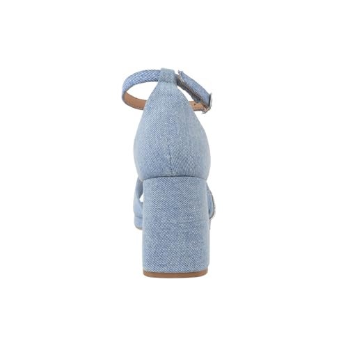 Mochi Women Light Blue Denim Block Heel Comfortable Stylish Casual Sandals UK/5 EU/38 (40-254) - Image 5