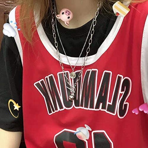 YERTTER Dainty Emo Necklace Layering Chain Choker Necklace Boho Jewelry Set Layered Silver Coin Pendant Statement Chunky Chain Necklace Valentine's Day Giftfor Women Man - Image 4