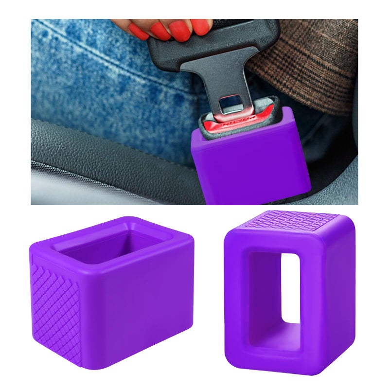 Ohleats 2 PCS Seat Belt Buckle Holder Silicone Buckle Booster Raises Your Seat Belt for Easy Access Buckle Cover Makes Receptacle Upright Buckling Car Accessories for Kids Purple