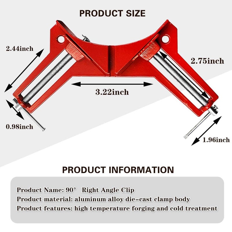 NIKTION Corner Clamps for Woodworking 90 Degree Right Angle Clamps Set of 4 - Image 3