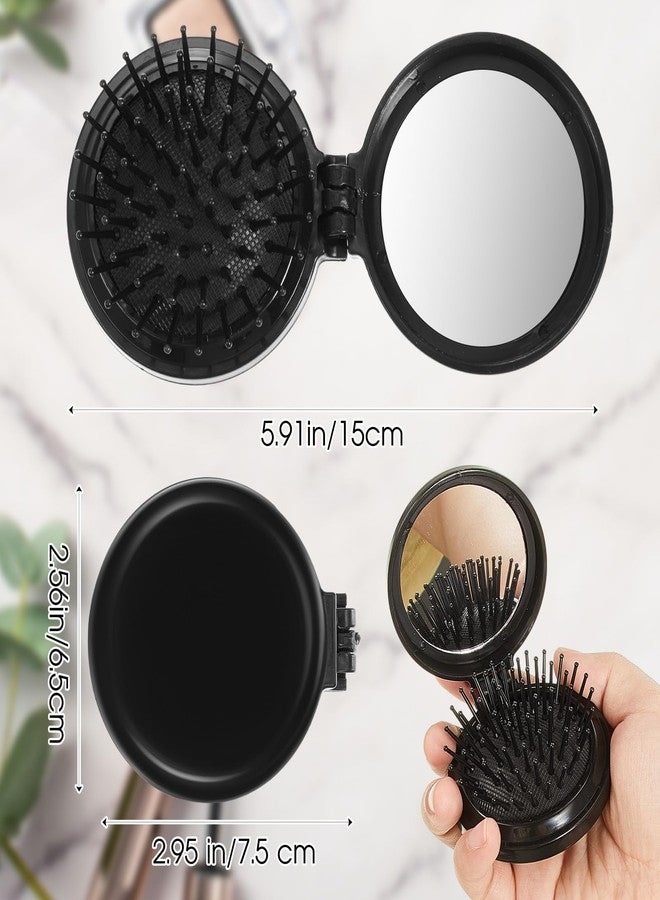 Uiifan 50 Pcs Mini Hair Brush Foldable Travel Mirror Hair Brushes Round Portable Folding Pocket Mini Comb Compact Travel Size Massage Comb for Men Women - Image 2