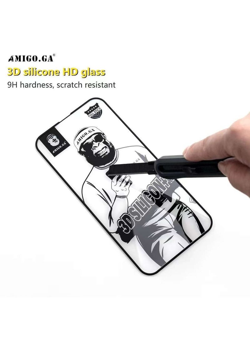 AMIGO.GA Iphone 13 Pro Max Privacy 3D Silicon+ Glass Premium Screen Protector Full Stick Anti Dust Waterproof - Image 5